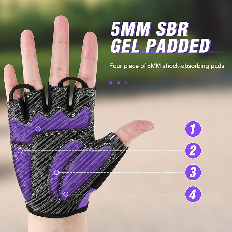 Thin Fingerless Black and Purple Racing Gloves Thin Fingerless Black and Purple Racing Gloves