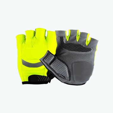 Yellow-Gray Half-Finger Non-Slip Cycling Gloves