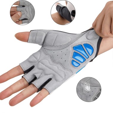Road and mountain racing anti-slip and shock-absorbing gloves