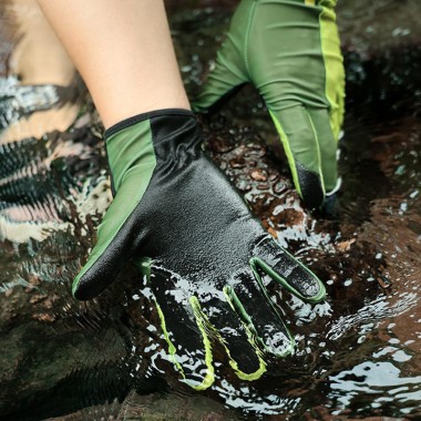 Thickened Non-slip Green Microfiber Diving Gloves