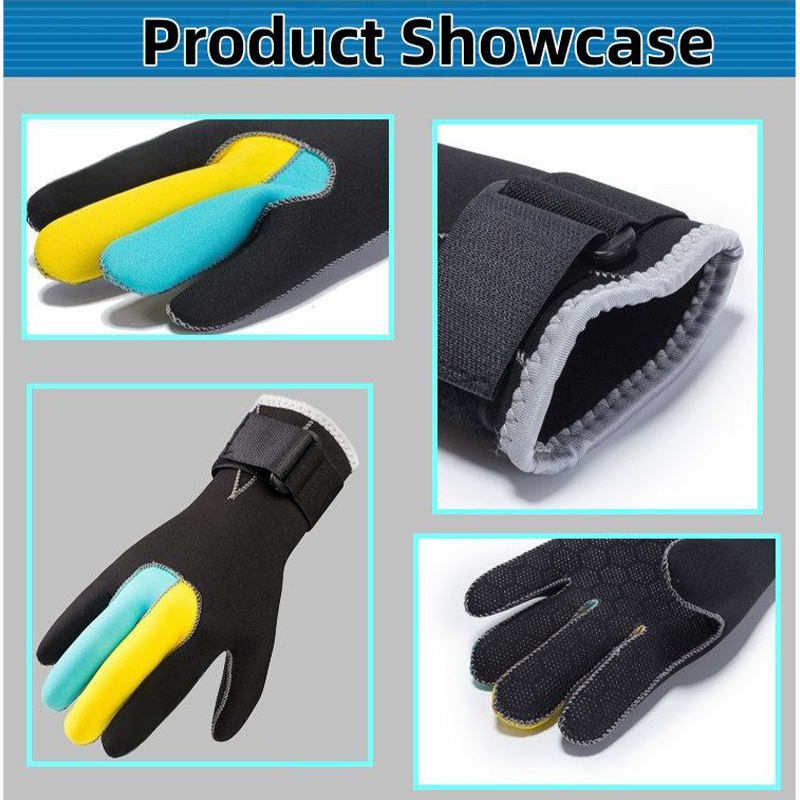 Color-block 3mm Non-slip Rubber Diving Gloves Color-block 3mm Non-slip Rubber Diving Gloves