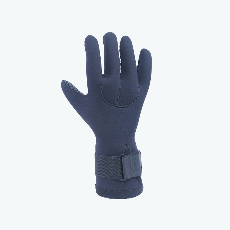 Blue Rubber Diving Gloves with Buckle Strap
