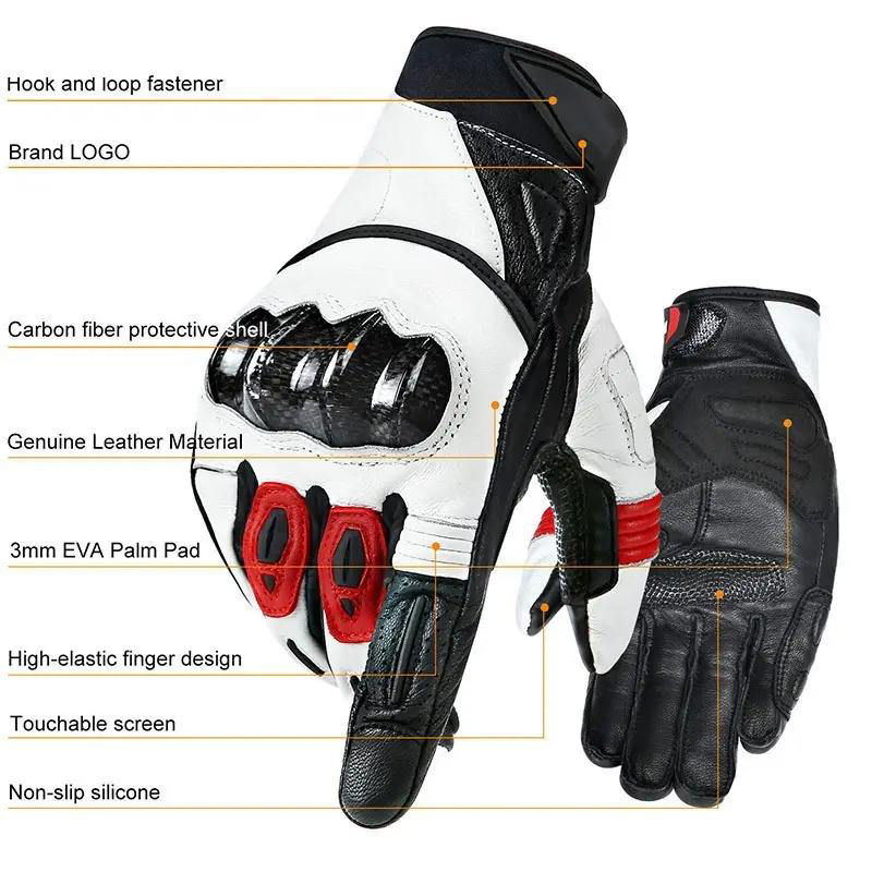 Genuine Leather Full-Finger Cycling Gloves with Touchscreen Compatibility Genuine Leather Full-Finger Cycling Gloves with Touchscreen Compatibility