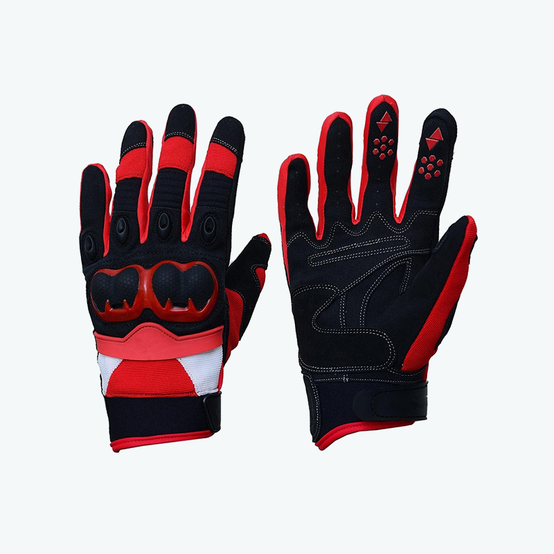 Leather Full-Finger Cycling Gloves with Racing Pattern