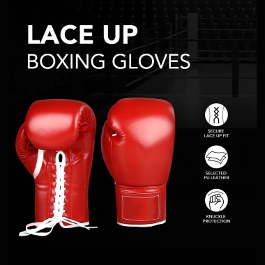 Lace-up PU Boxing Training Gloves