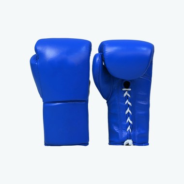 Blue Lace-up Boxing Gloves