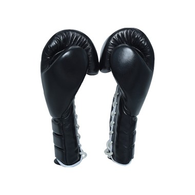 Black Leather Boxing Training Gloves