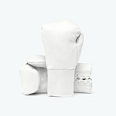 White Lace-Up Boxing Gloves