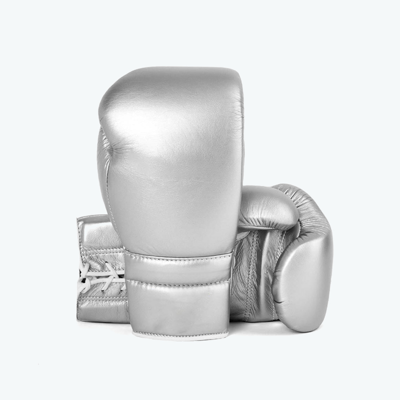 Professional Training Lace-Up Genuine Leather Boxing Gloves
