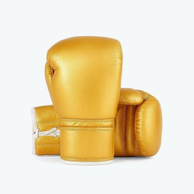 Premium Contest Lace-up Gold Boxing Gloves