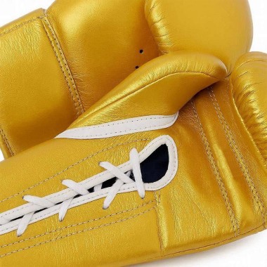 Premium Contest Lace-up Gold Boxing Gloves
