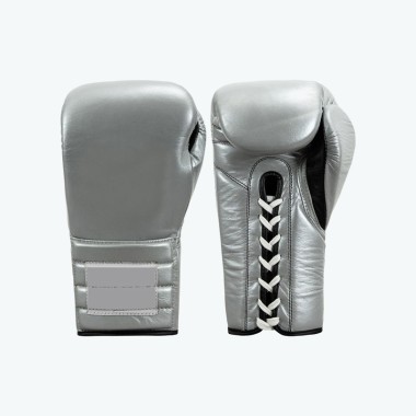 Solid-Color Genuine Leather Lace-Up Boxing Gloves