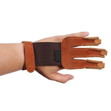 3 Finger Archery Suede Leather Gloves