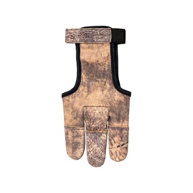 Distressed Three-Finger Reinforced Archery Glove