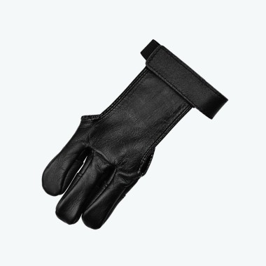 Black Sheepskin Three-Finger Archery Glove
