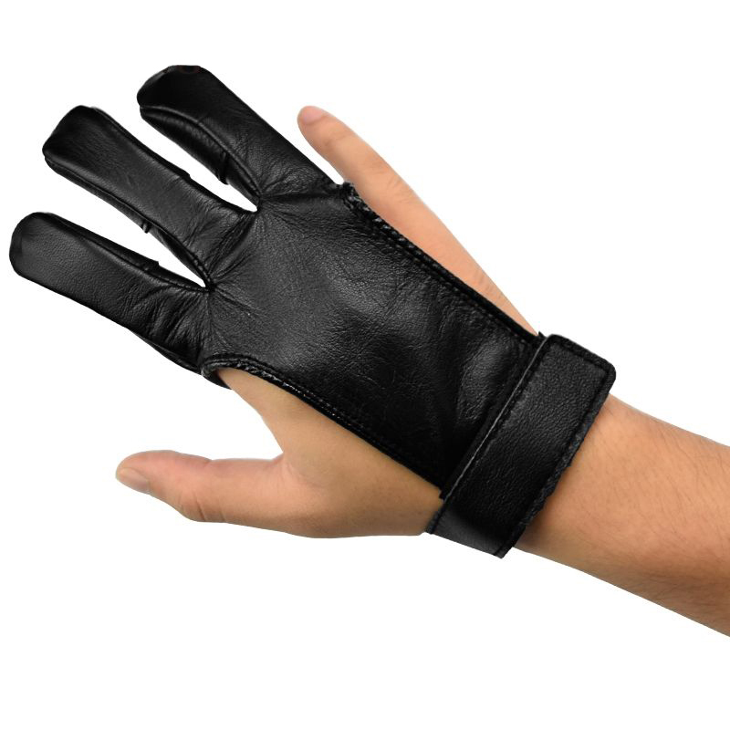 Black Sheepskin Three-Finger Archery Glove Black Sheepskin Three-Finger Archery Glove