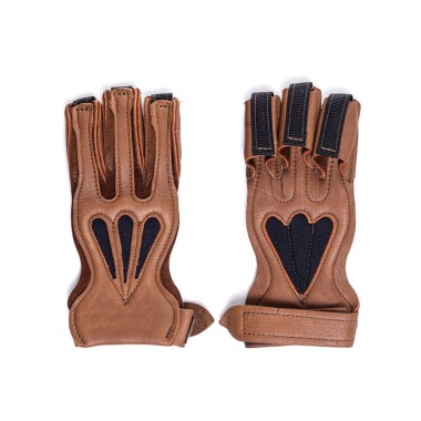 Brown Genuine Leather Archery and Hunting Gloves