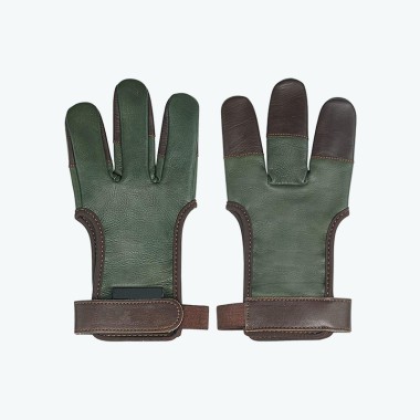 Green Leather Shooting Gloves