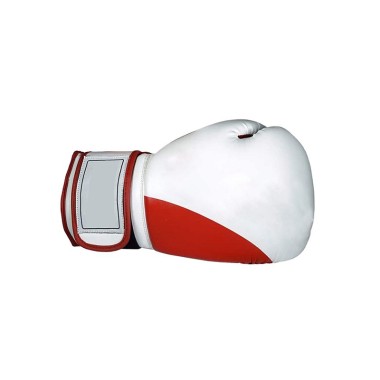Red and White Leather Boxing Training Gloves