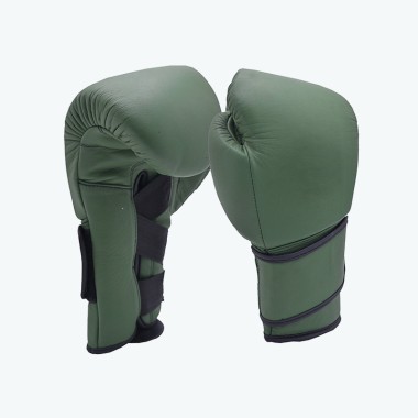 Green Leather Boxing Gloves with Velcro