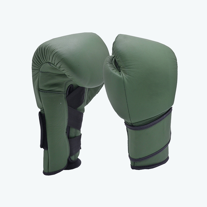 Green Leather Boxing Gloves with Velcro