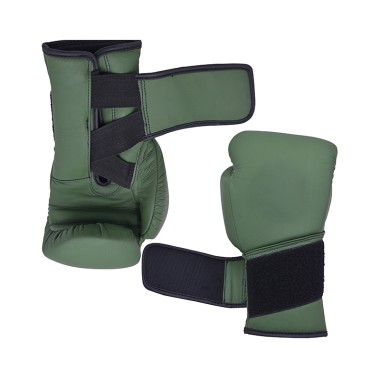 Green Leather Boxing Gloves with Velcro