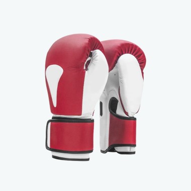 Beige PU Leather Boxing Training Gloves