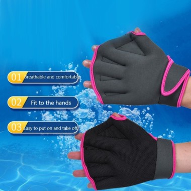 Two-Tone Webbed Swimming & Diving Gloves
