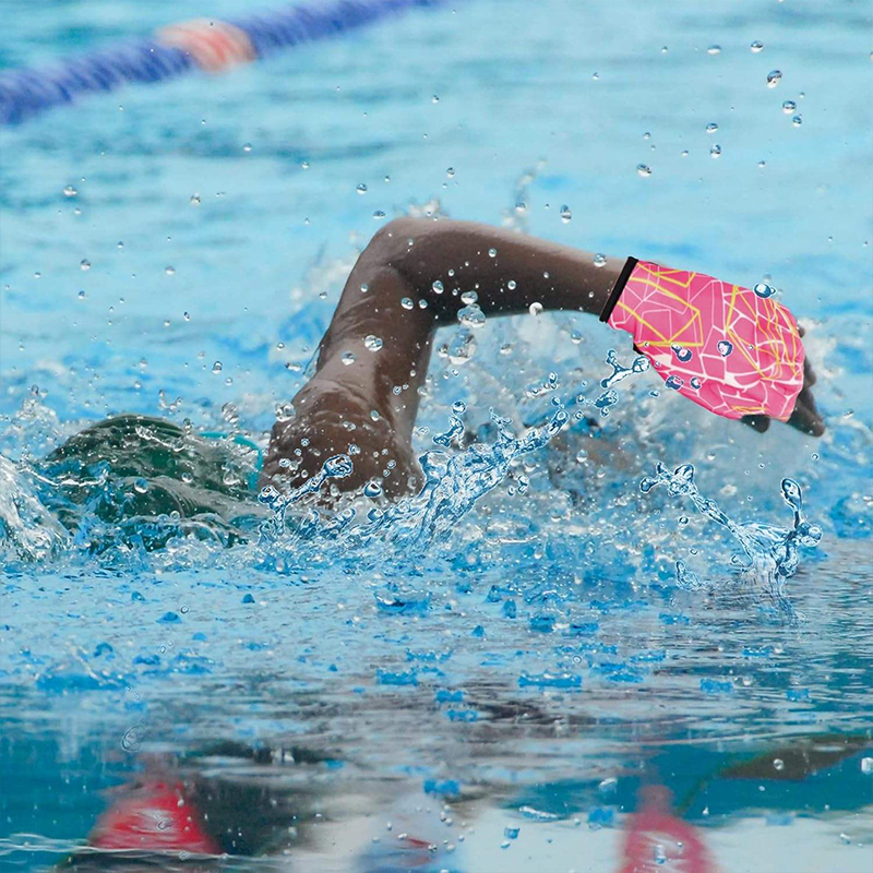 Rose Pink Adjustable Rubber Swimming Training Gloves Rose Pink Adjustable Rubber Swimming Training Gloves